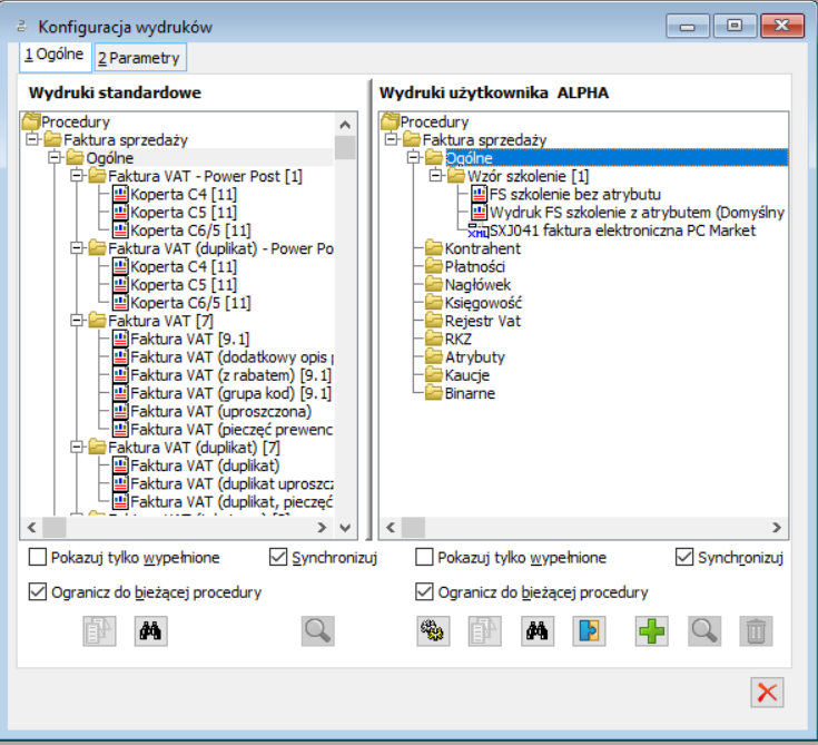 konfiguracja wydruków Comarch ERP XL